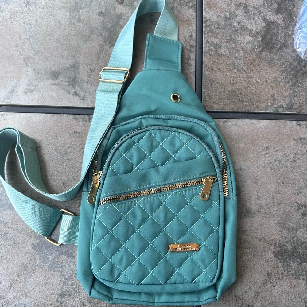 Elegant Teal Quilted Backpack